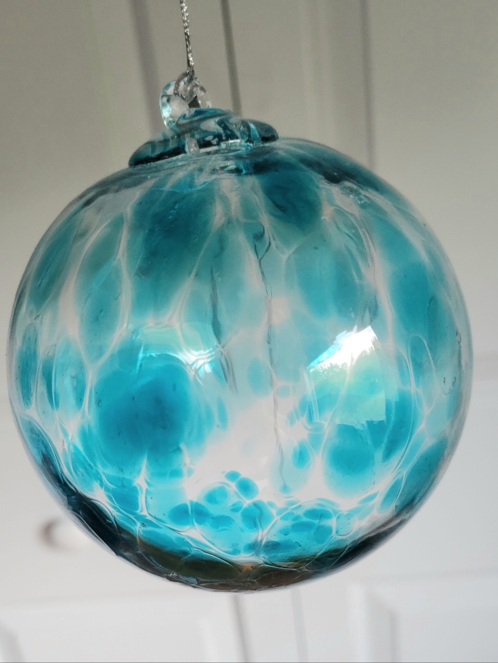 Hand-Blown Turquoise Glass "Friendship Ball"